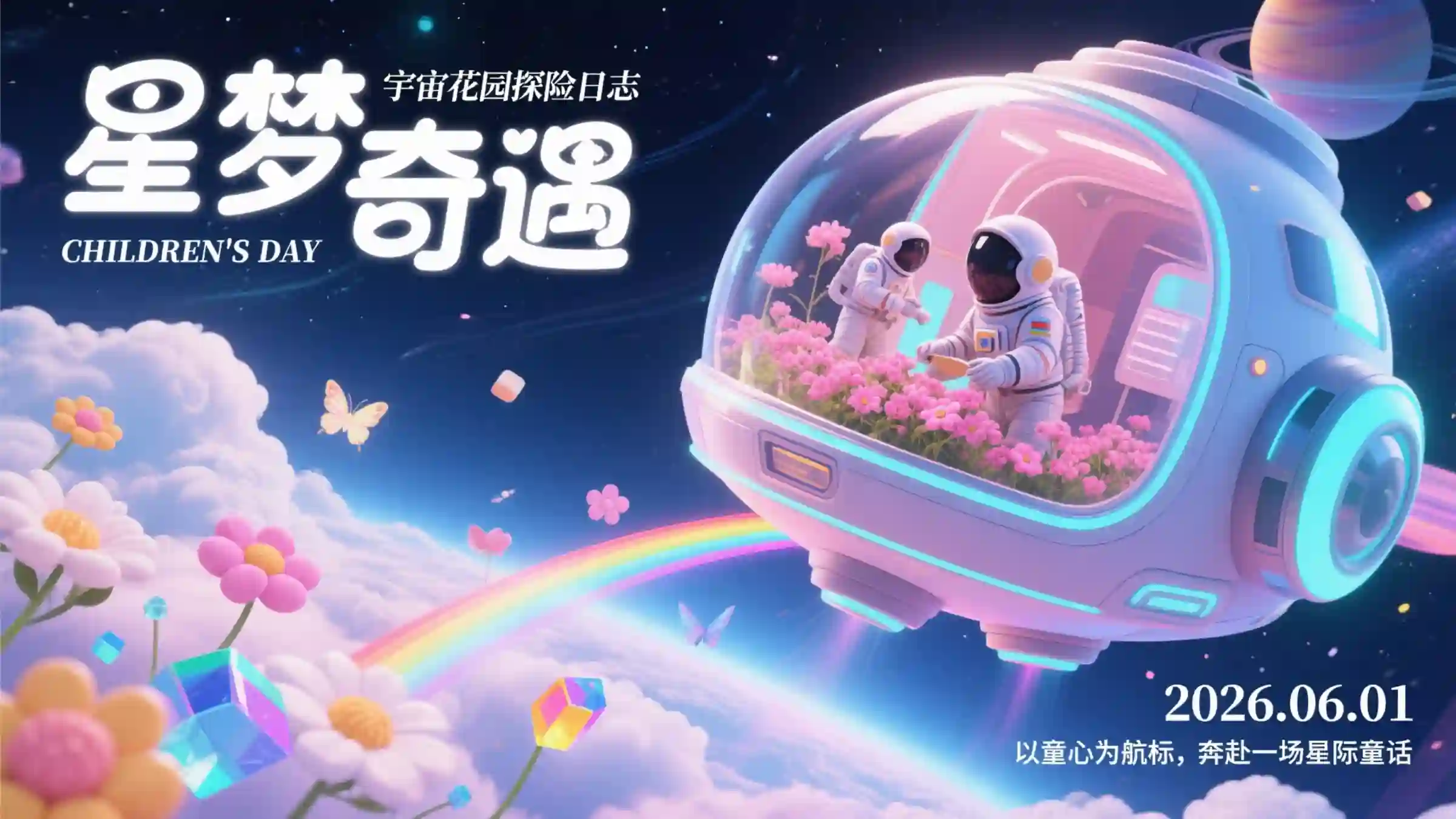 六一星际童趣海报星梦奇遇