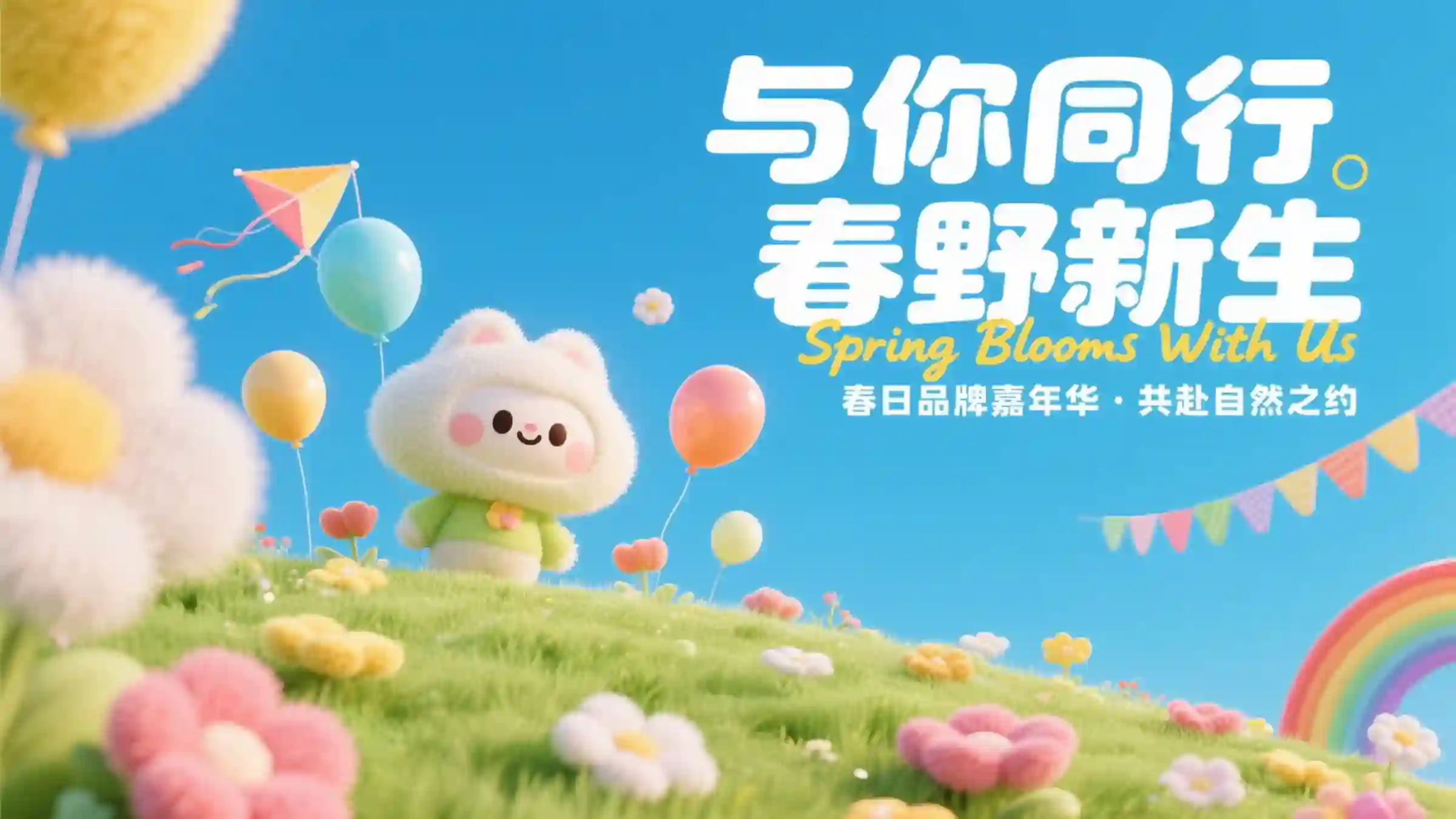 春日治愈氛围品牌嘉年华海报
