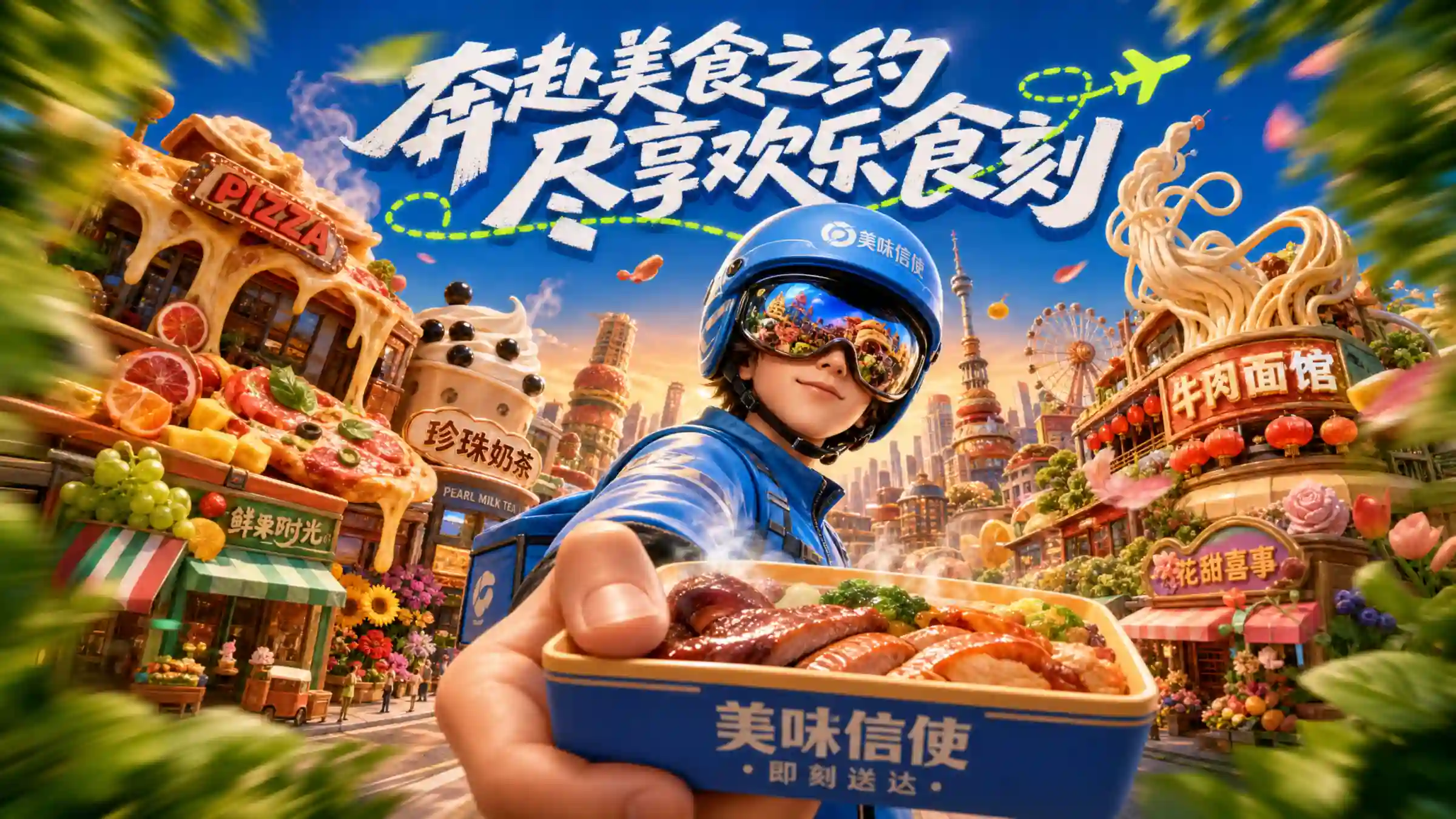 美食外卖宣传海报美味即刻送到家