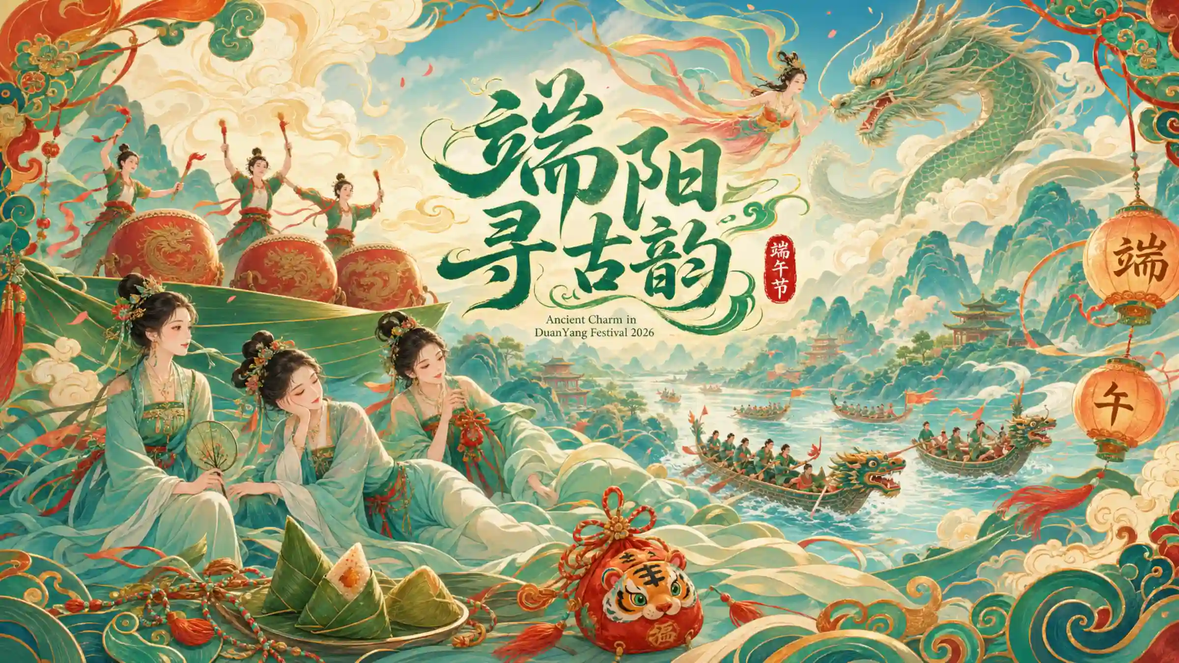 端午国风节日海报国风氛围