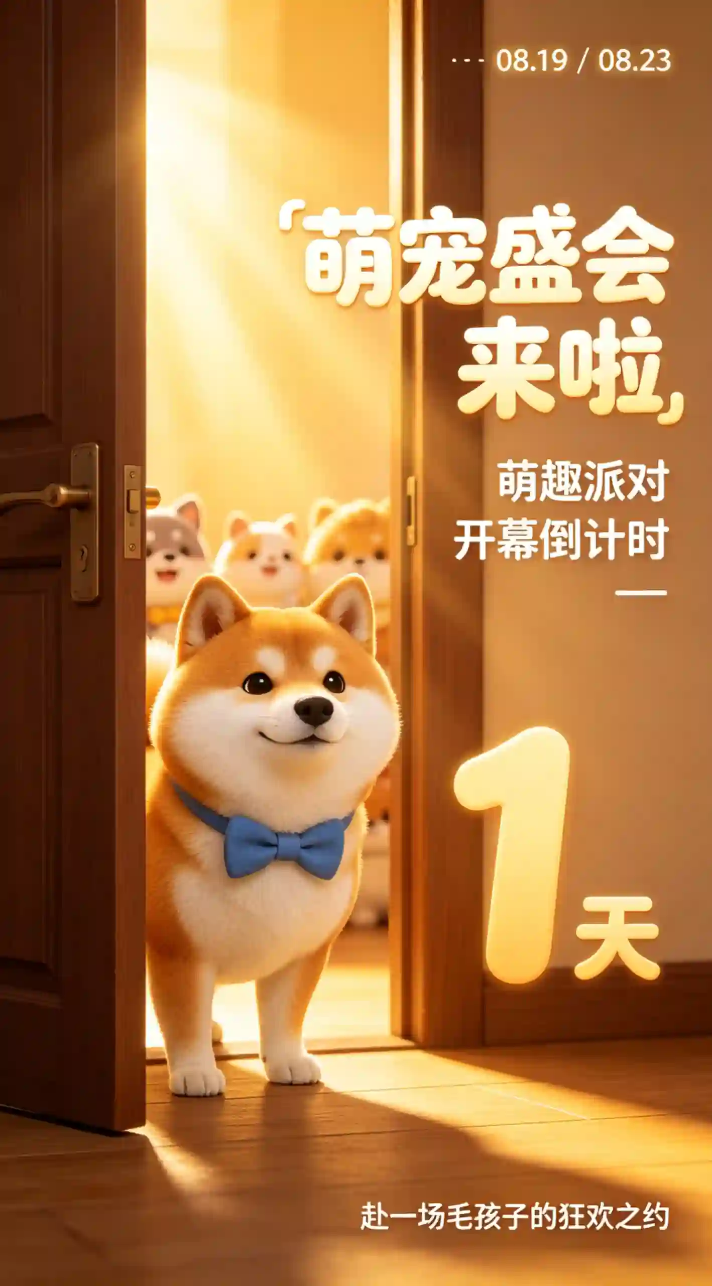 萌宠狂欢盛会倒计时海报