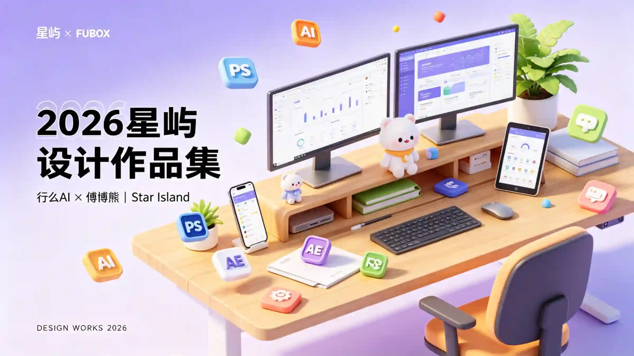 明亮清新办公风作品集封面