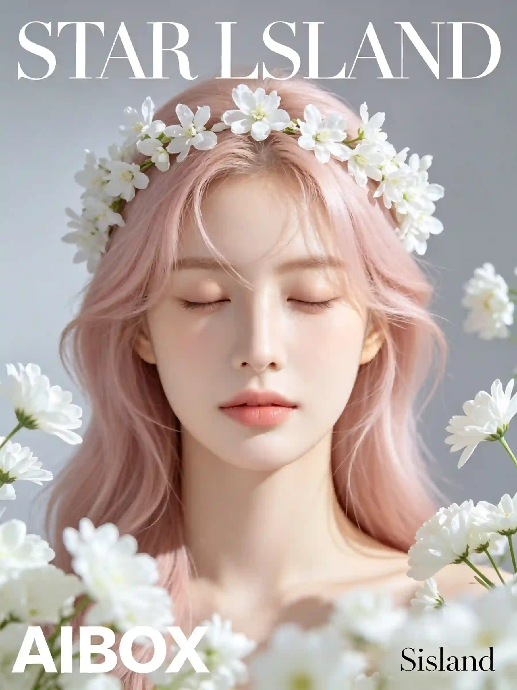 白雏菊花环粉发人像封面