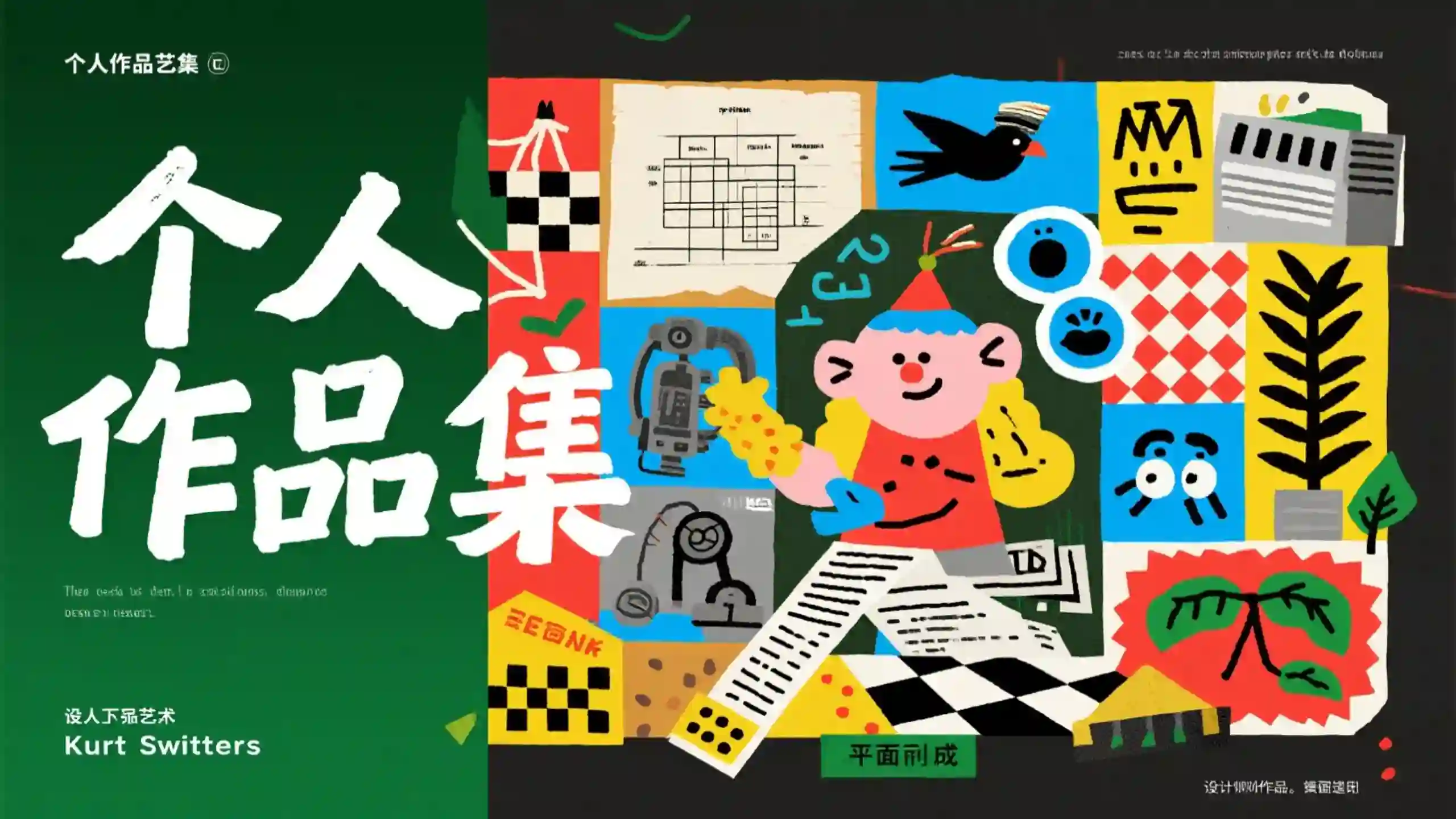 趣味卡通孟菲斯风作品集封面