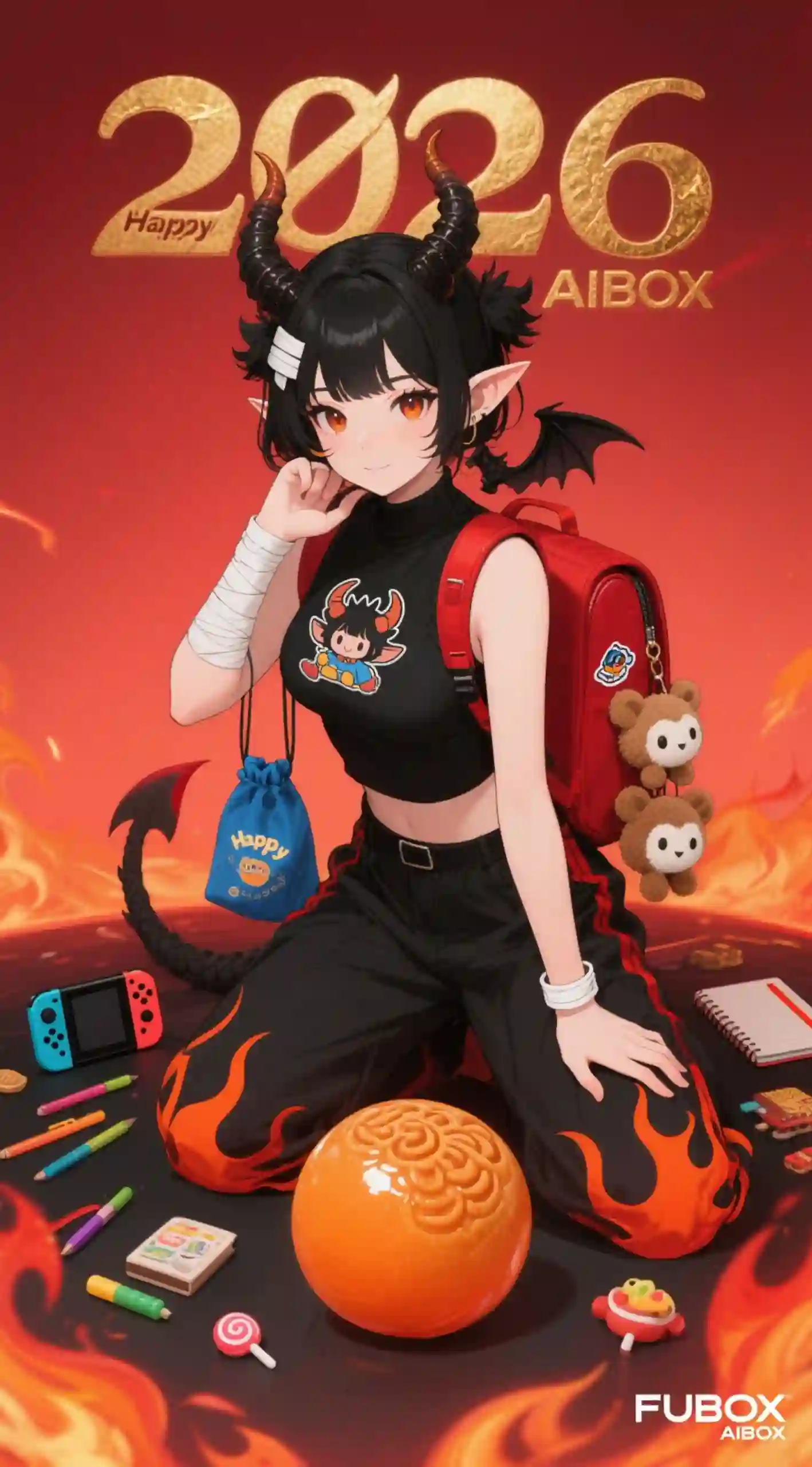 潮酷二次元少女插画