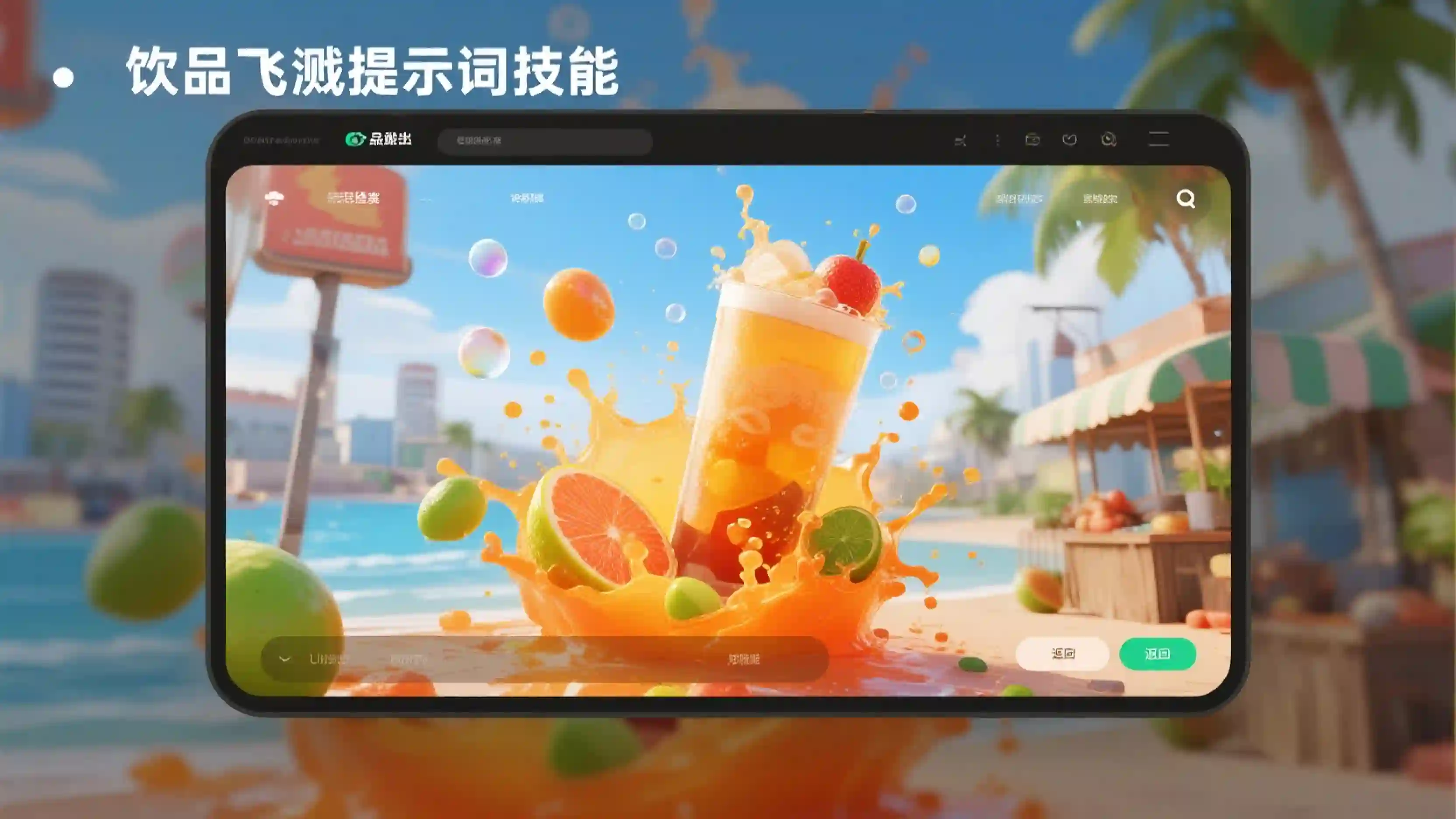饮品飞溅提示词技能
