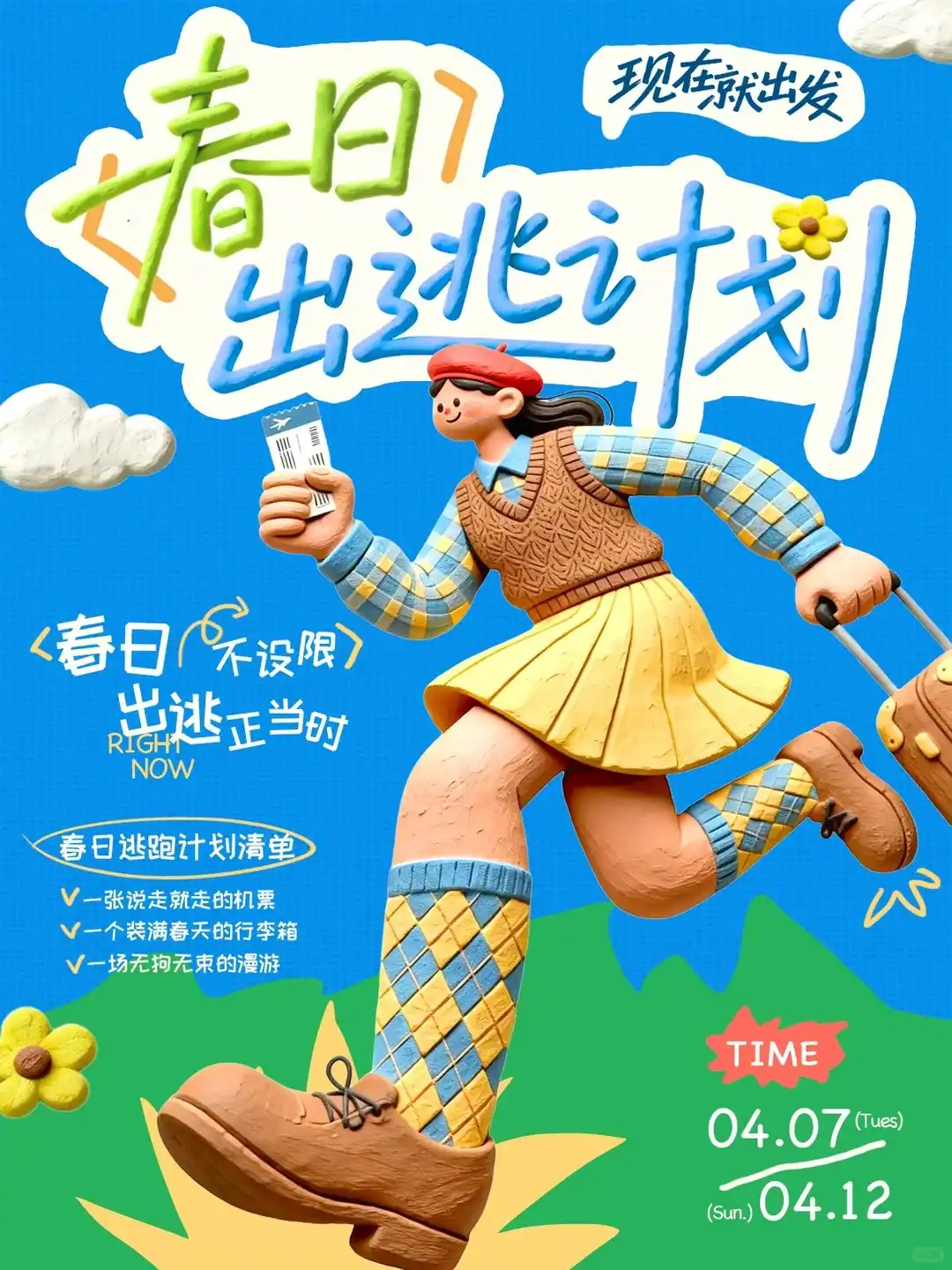 太好看！AI直出小红书黏土风海报（含关键词）