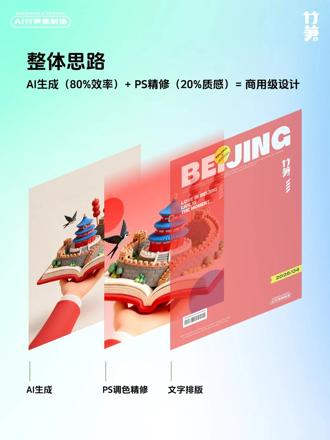 真好看，AI直出春日城市海报教程（含关键词）