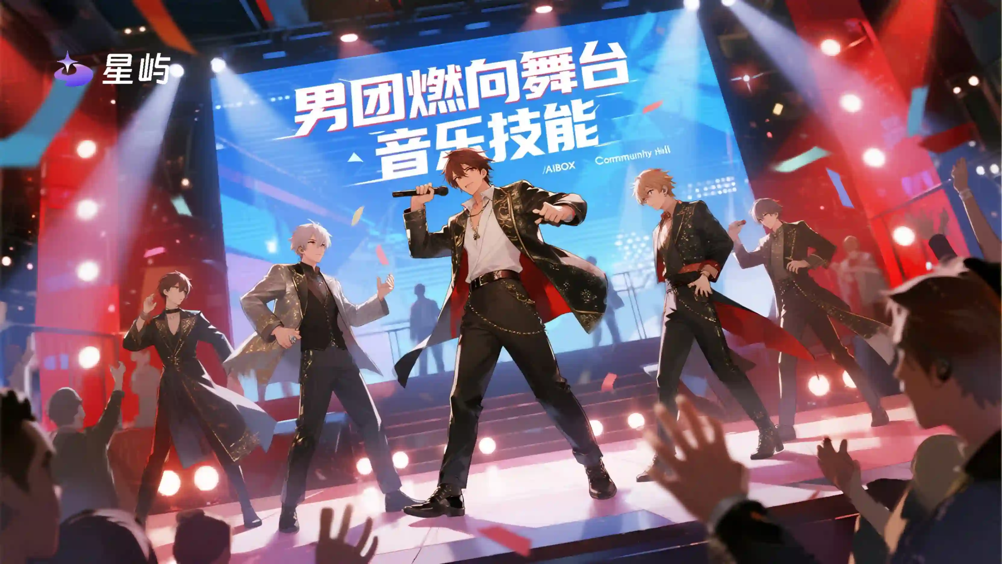 男团燃向舞台音乐技能