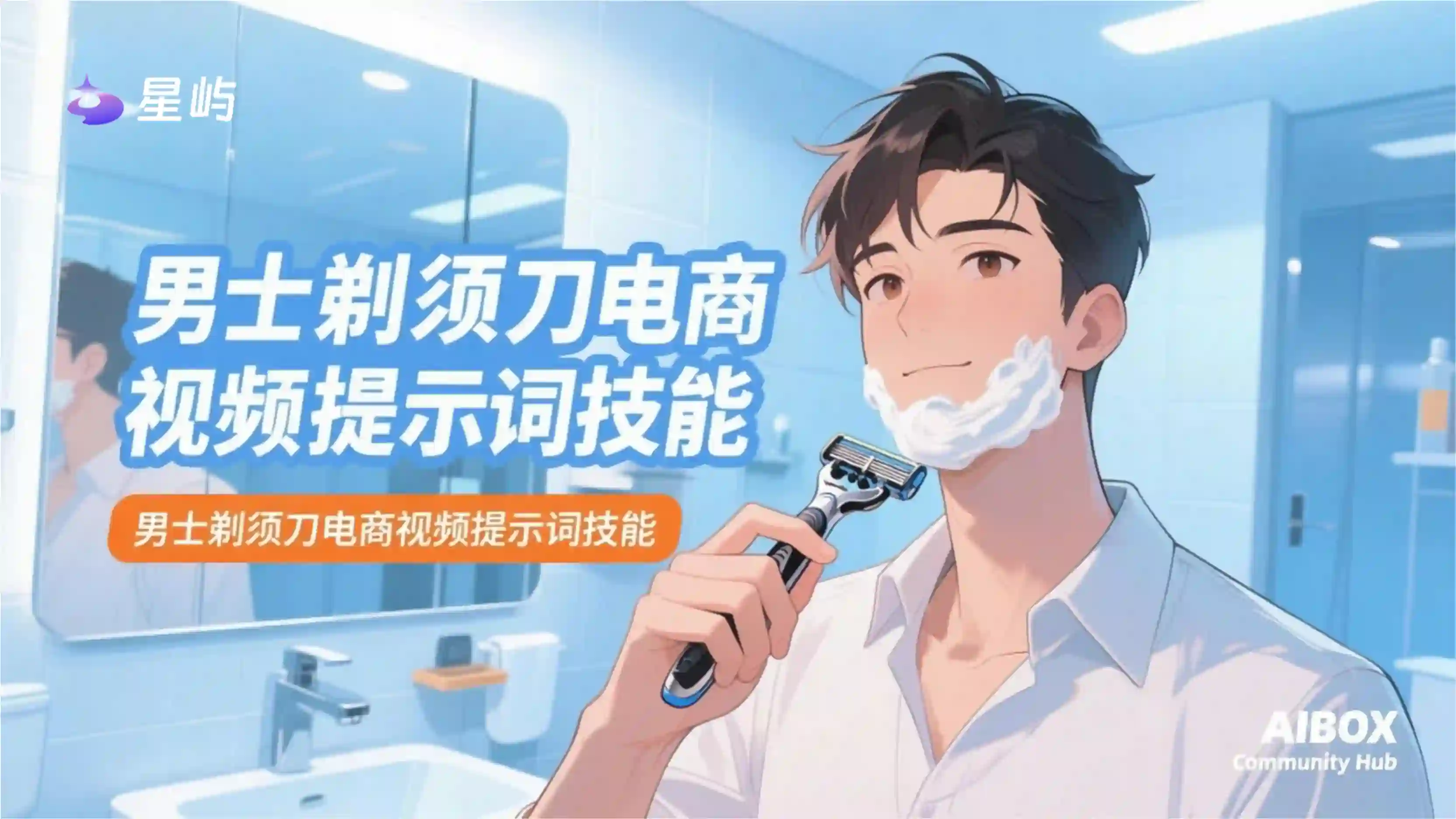 男士剃须刀电商视频提示词技能